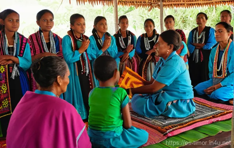동티모르 전통 가옥 - **Prompt:** A majestic and ancient Uma Lulik (sacred house) in a lush, verdant valley of Timor-Leste...