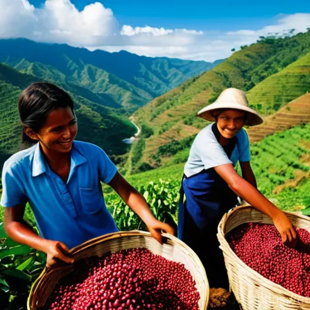 동티모르 GDP 구성 - **Prompt for Agricultural Resilience and Community:**
    "A vibrant, wide-angle photographic scene ...