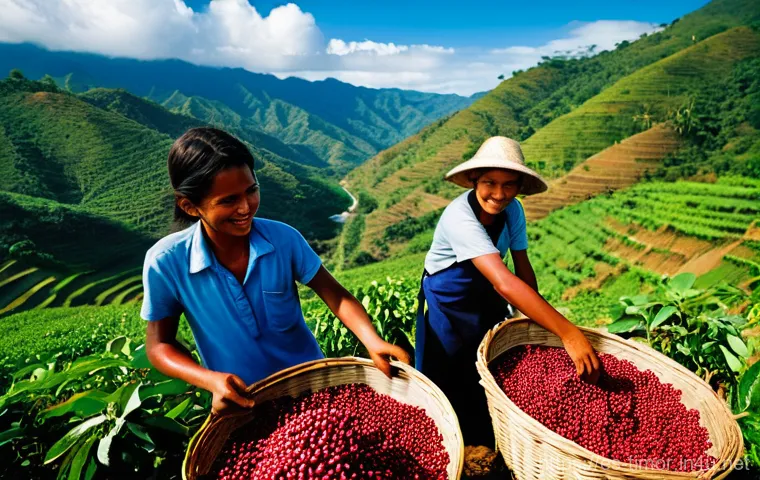 동티모르 GDP 구성 - **Prompt for Agricultural Resilience and Community:**
    "A vibrant, wide-angle photographic scene ...