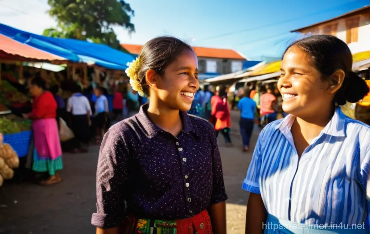 동티모르의 언어 티툼어 - **Prompt:** A vibrant, cinematic shot depicting the ancient roots of the Tetum language in Timor-Les...