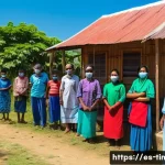 동티모르 코로나19 대응 - A vibrant community health education scene in a rural Timor-Leste village during the COVID-19 pandem...