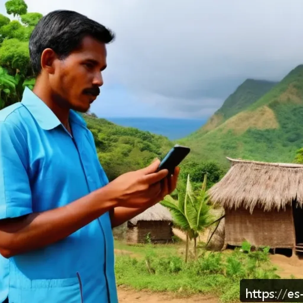 동티모르 전염병 관리 - A vibrant rural community health worker using a smartphone app to record suspected epidemic cases in...