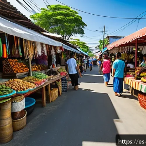 동티모르 한인 사회 - A vibrant multicultural street market scene in Dili, East Timor, showcasing Korean and Timorese smal...